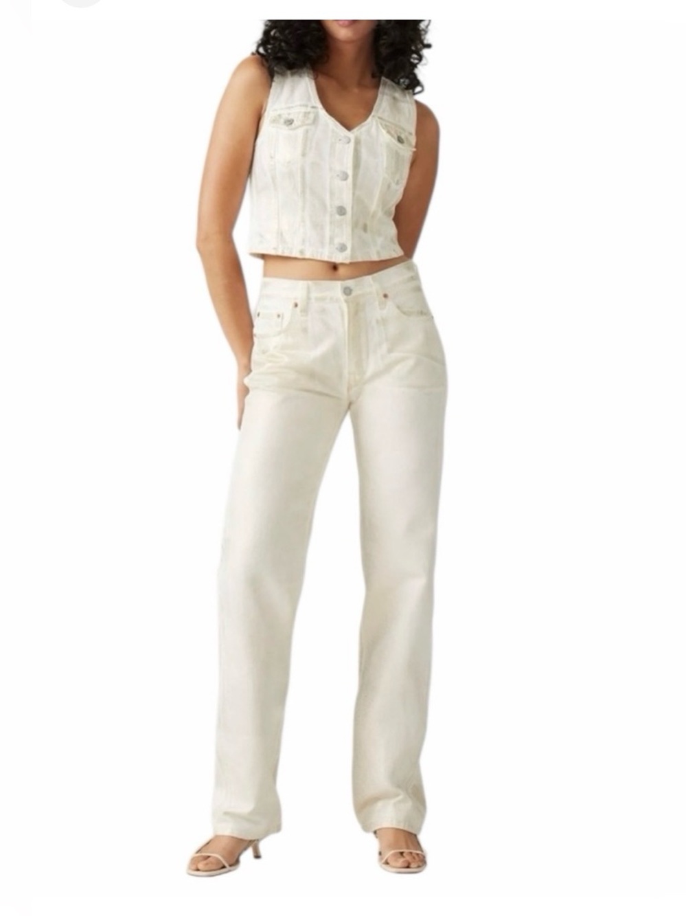Levi’s Premium COATED 501® '90S WOMEN'S JEANS 28 x 30 Luminary White - Picture 2 of 10